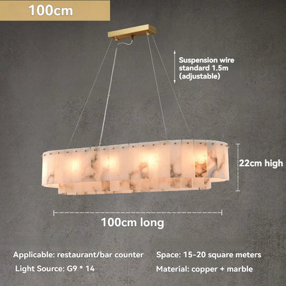 The Seville Alabaster Stone Chandelier – Tiered & Linear Series - Nuovo Luxury - Lighting