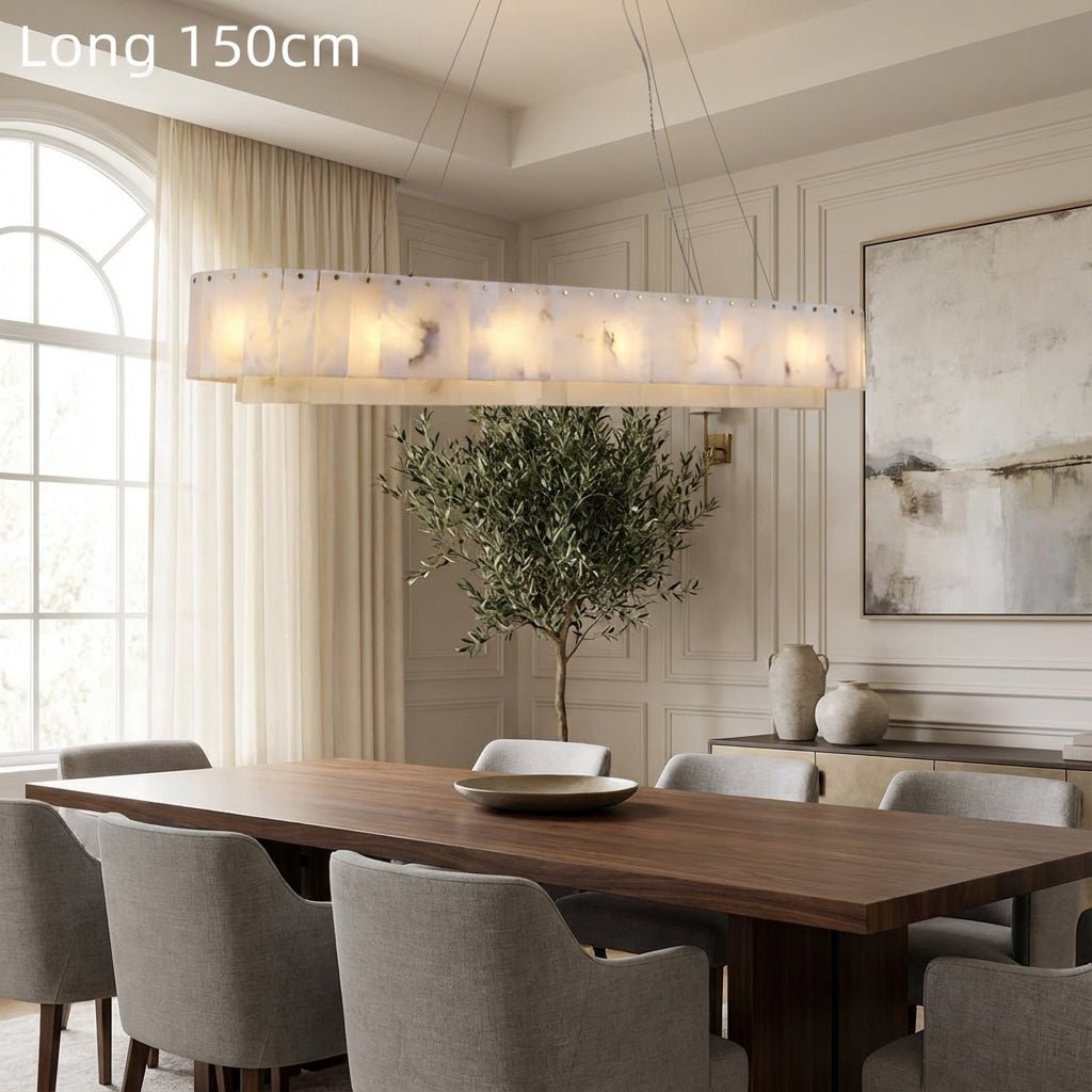 The Seville Alabaster Stone Chandelier – Tiered & Linear Series - Nuovo Luxury - Lighting