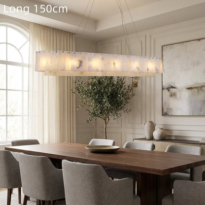 The Seville Alabaster Stone Chandelier – Tiered & Linear Series - Nuovo Luxury - Lighting