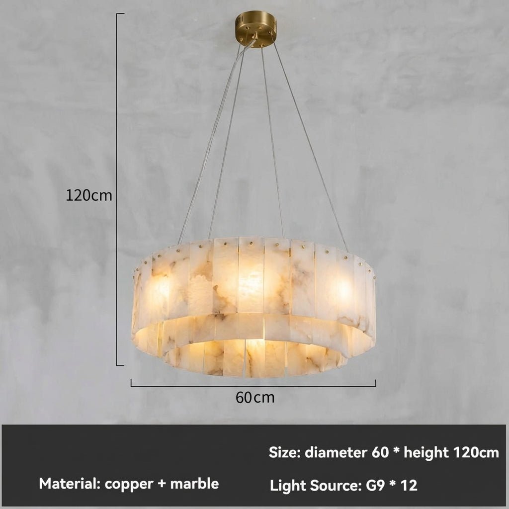 The Seville Alabaster Stone Chandelier – Tiered & Linear Series - Nuovo Luxury - Lighting