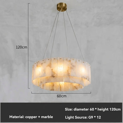 The Seville Alabaster Stone Chandelier – Tiered & Linear Series - Nuovo Luxury - Lighting