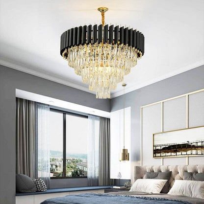 Vienna Luxe Crystal Chandelier – Black & Gold Edition (60cm / 75cm) - Nuovo Luxury - Chandeller
