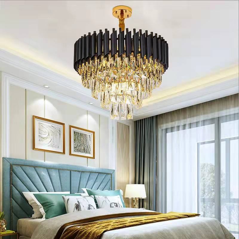 Vienna Luxe Crystal Chandelier – Black & Gold Edition (60cm / 75cm) - Nuovo Luxury - Chandeller