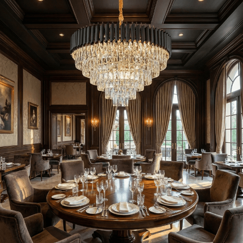 Vienna Luxe Crystal Chandelier – Black & Gold Edition (60cm / 75cm) - Nuovo Luxury - Chandeller