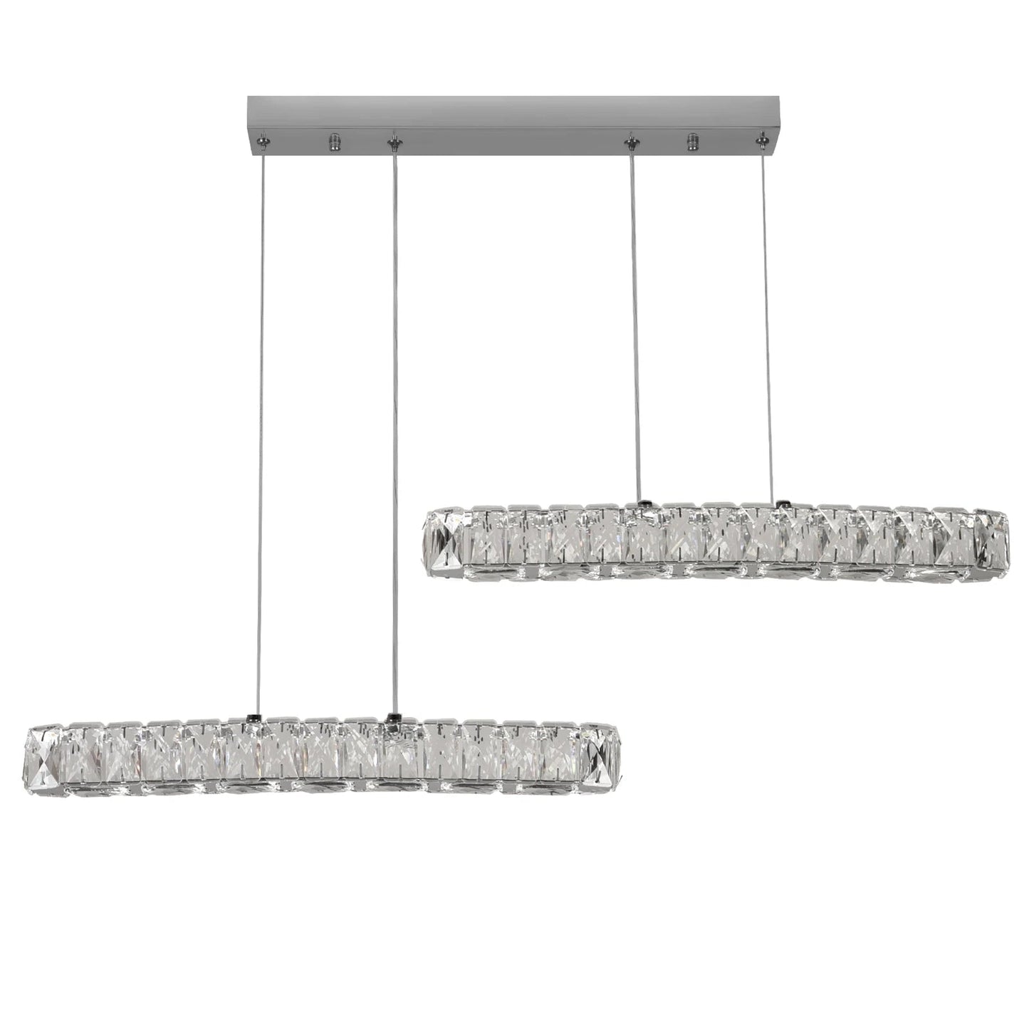 Vienna Signature Crystal Pendant – Modern Linear Ceiling Light - Nuovo Luxury - 