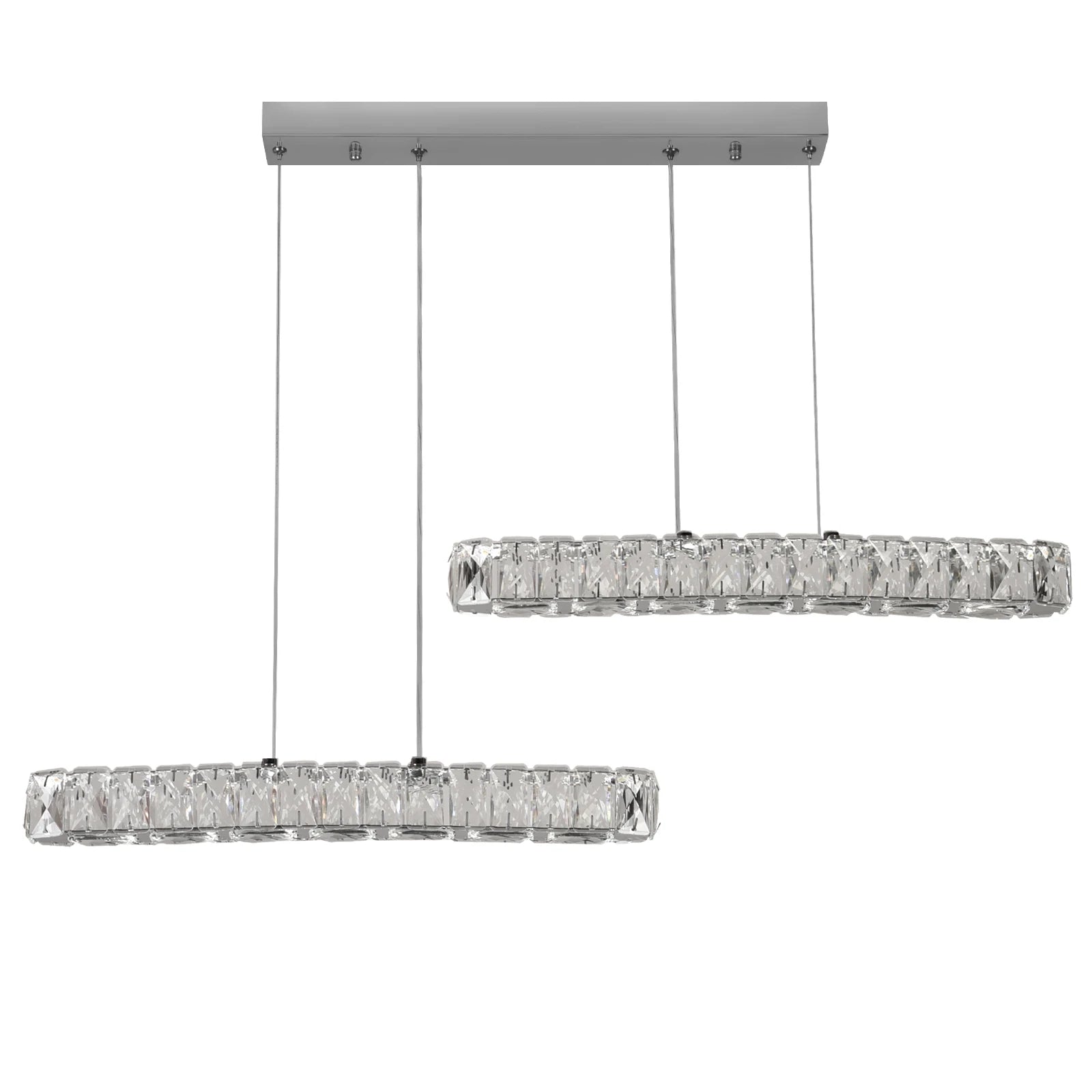 Vienna Signature Crystal Pendant – Modern Linear Ceiling Light - Nuovo Luxury - 