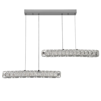 Vienna Signature Crystal Pendant – Modern Linear Ceiling Light - Nuovo Luxury - 
