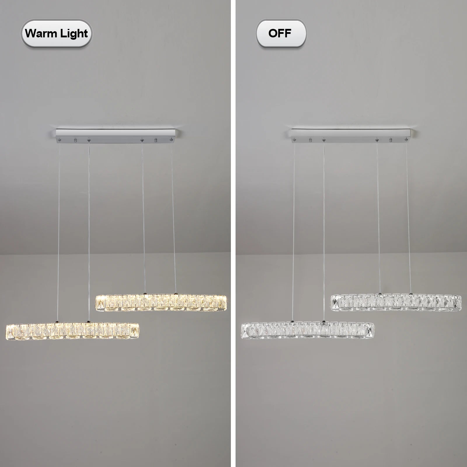 Vienna Signature Crystal Pendant – Modern Linear Ceiling Light - Nuovo Luxury - 
