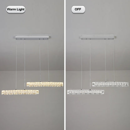 Vienna Signature Crystal Pendant – Modern Linear Ceiling Light - Nuovo Luxury - 