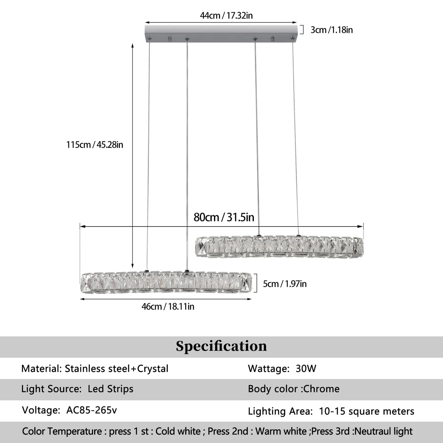 Vienna Signature Crystal Pendant – Modern Linear Ceiling Light - Nuovo Luxury - 