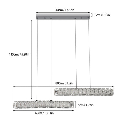 Vienna Signature Crystal Pendant – Modern Linear Ceiling Light - Nuovo Luxury - 