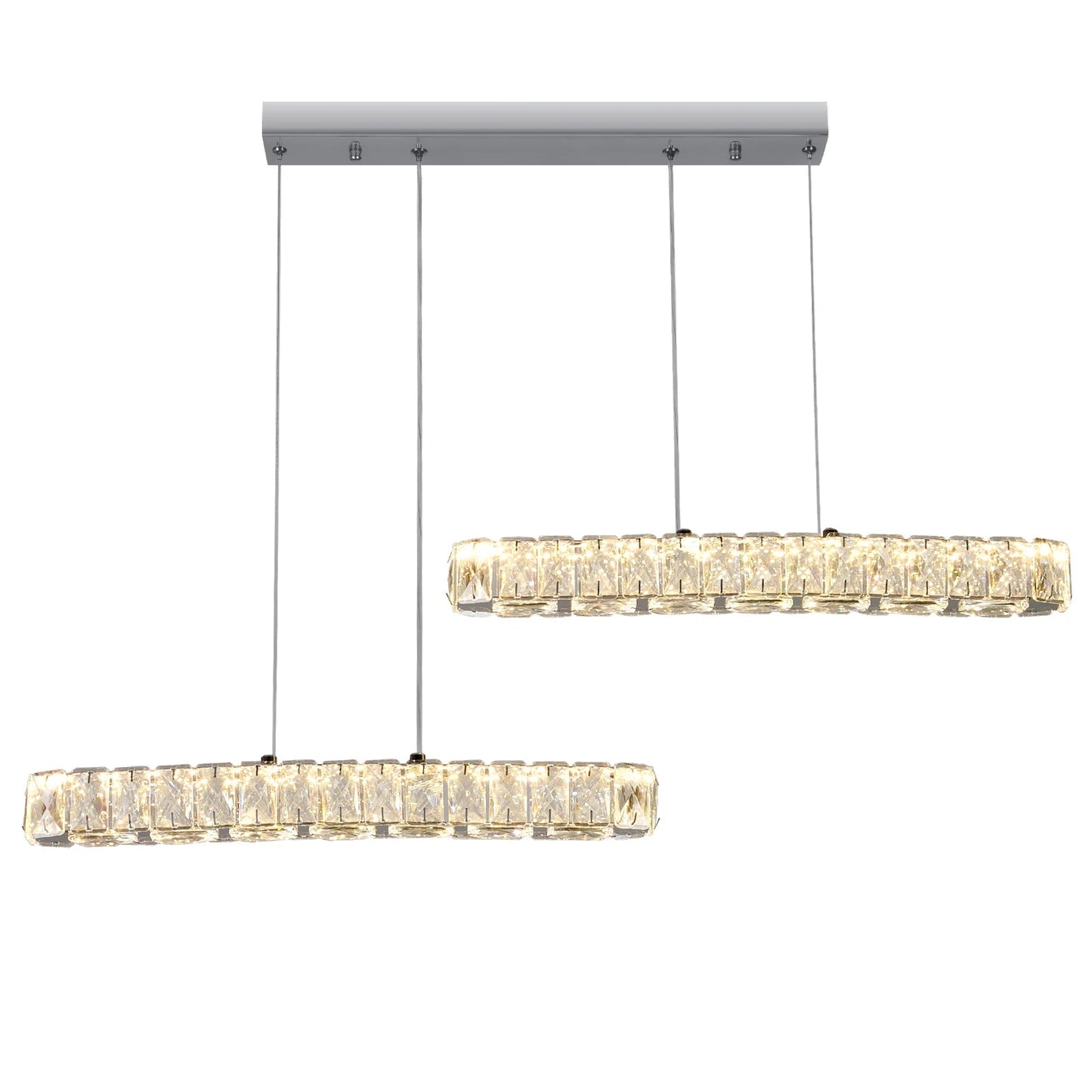 Vienna Signature Crystal Pendant – Modern Linear Ceiling Light - Nuovo Luxury - 