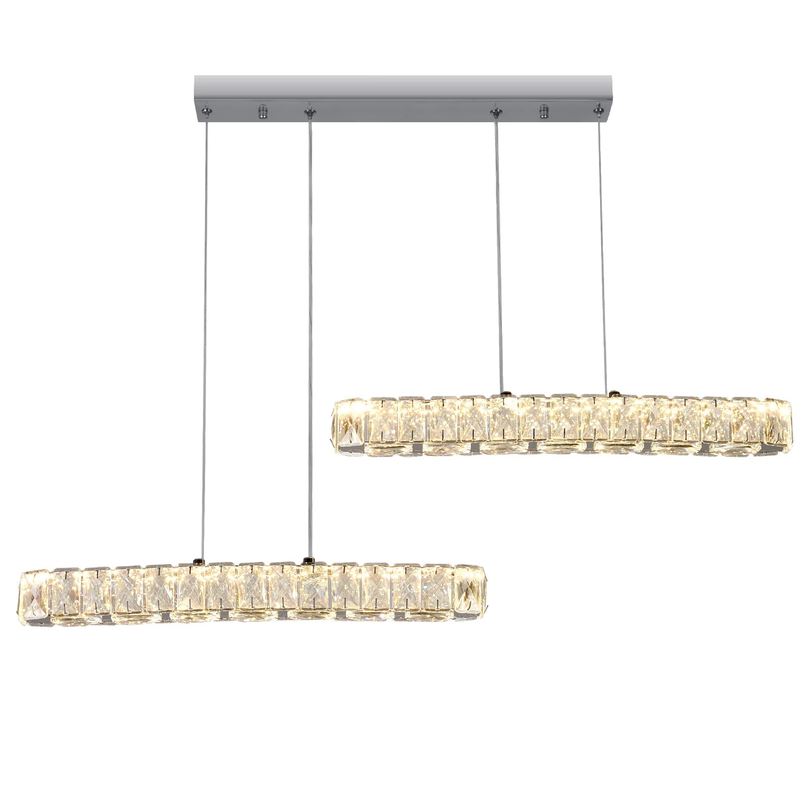 Vienna Signature Crystal Pendant – Modern Linear Ceiling Light - Nuovo Luxury - 