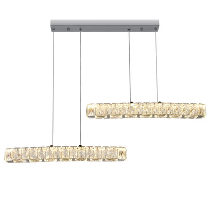 Vienna Signature Crystal Pendant – Modern Linear Ceiling Light - Nuovo Luxury - 