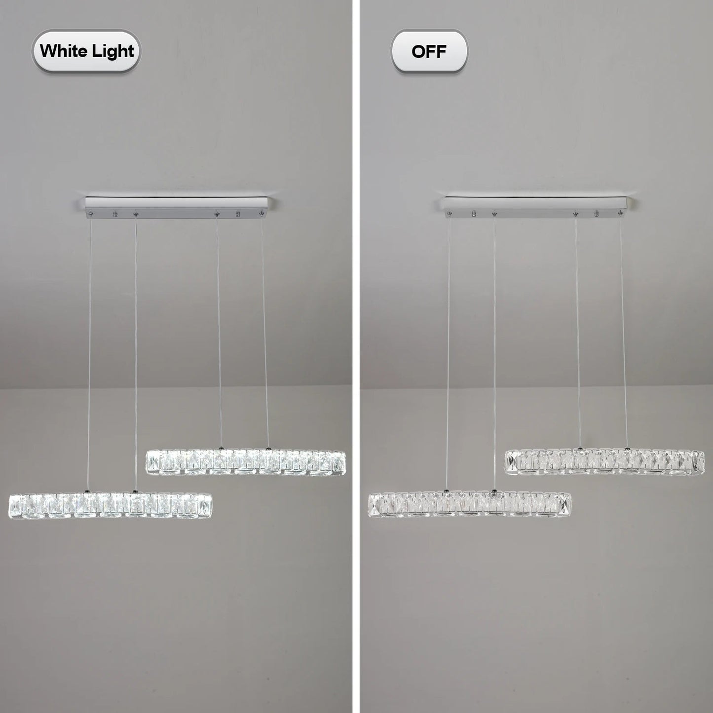Vienna Signature Crystal Pendant – Modern Linear Ceiling Light - Nuovo Luxury - 