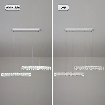 Vienna Signature Crystal Pendant – Modern Linear Ceiling Light - Nuovo Luxury - 