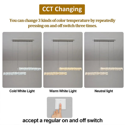 Vienna Signature Crystal Pendant – Modern Linear Ceiling Light - Nuovo Luxury - 
