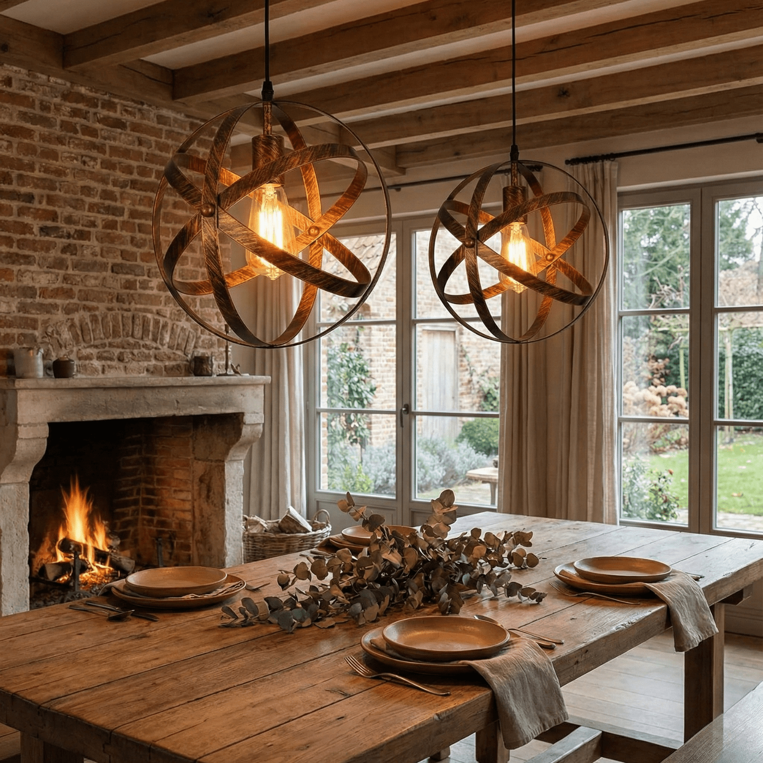 Vintage Orb Metal Pendant Light 30cm – Ceiling Pendant - Nuovo Luxury - Chandeller