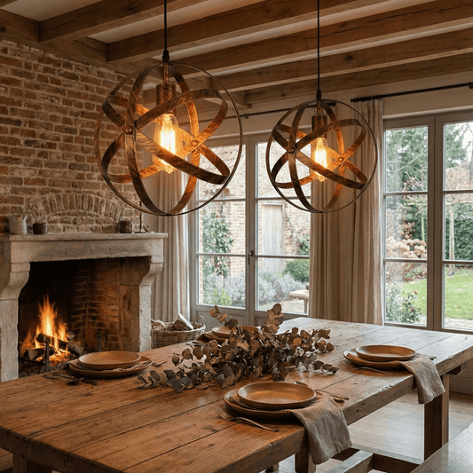 Vintage Orb Metal Pendant Light 30cm – Ceiling Pendant - Nuovo Luxury - Chandeller