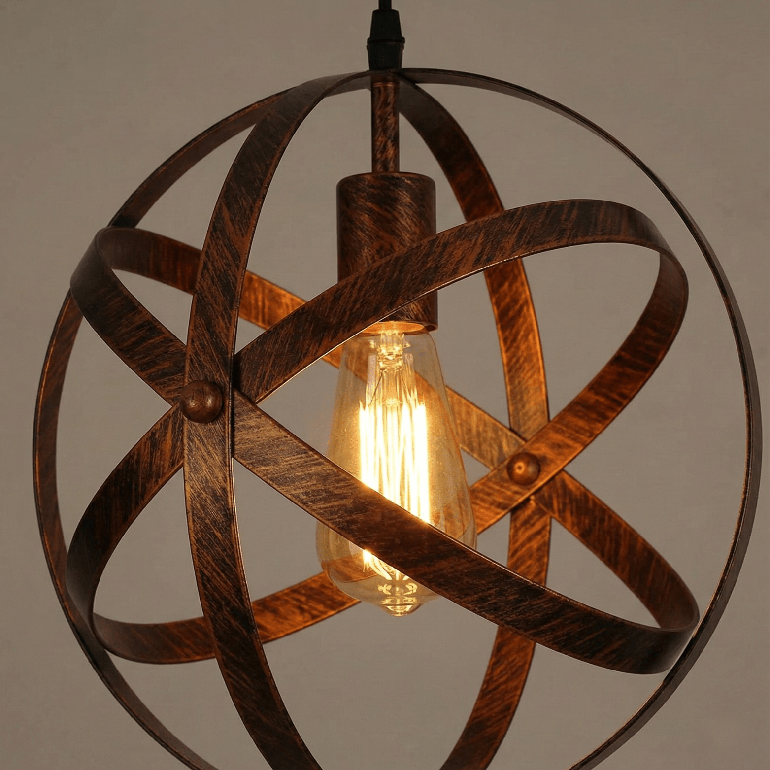Vintage Orb Metal Pendant Light 30cm – Ceiling Pendant - Nuovo Luxury - Chandeller