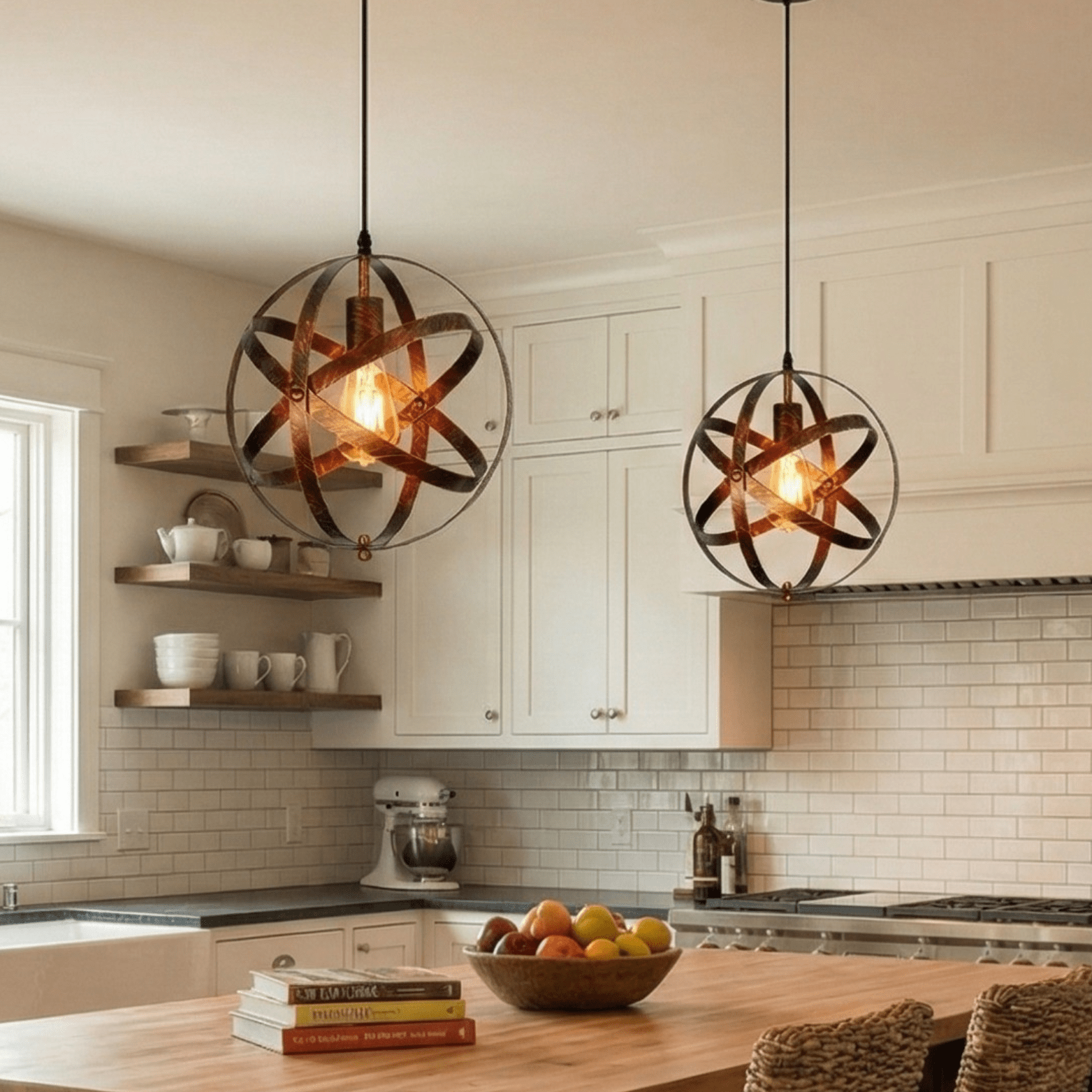 Vintage Orb Metal Pendant Light 30cm – Ceiling Pendant - Nuovo Luxury - Chandeller