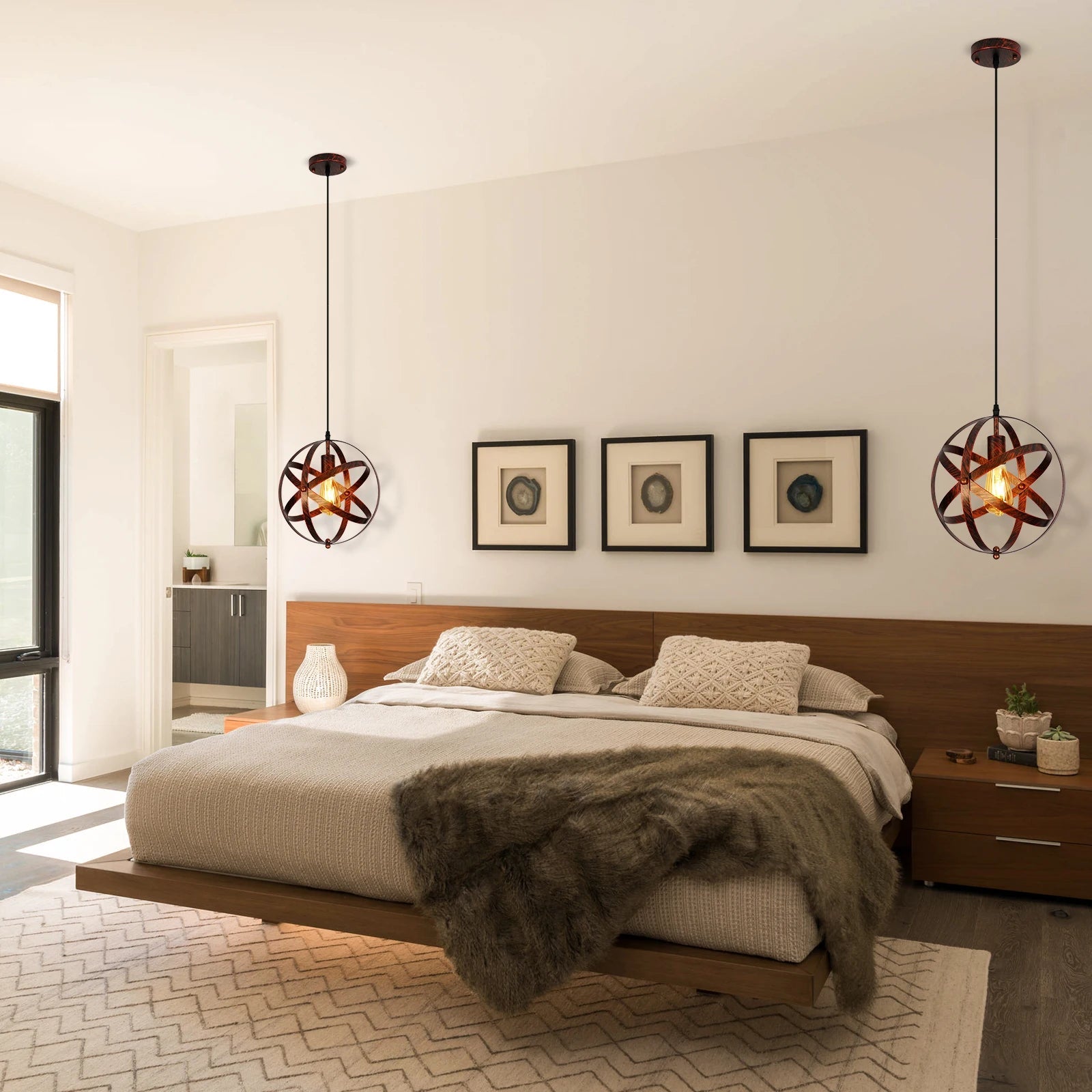 Vintage Orb Metal Pendant Light 30cm – Ceiling Pendant - Nuovo Luxury - Chandeller