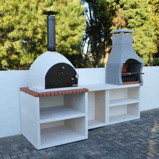 XclusiveDecor Napoli Outdoor Kitchen - BBQ and Wood Fired Pizza Oven - Nuovo Luxury - Wood Fire Pizza Oven