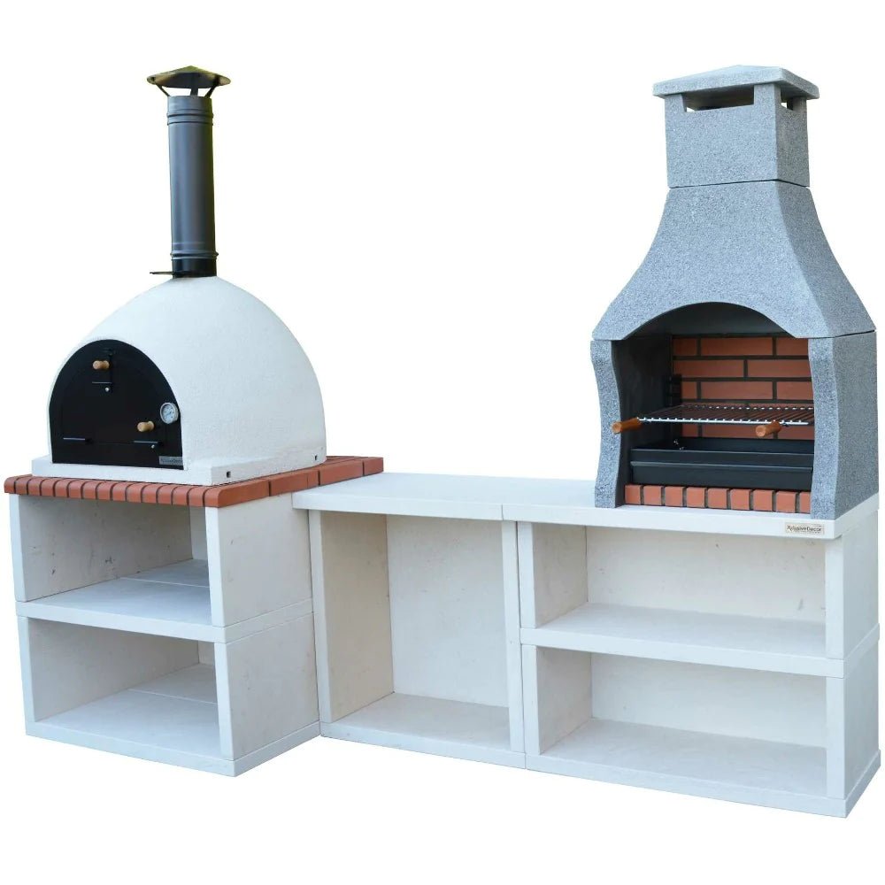 XclusiveDecor Napoli Outdoor Kitchen - BBQ and Wood Fired Pizza Oven - Nuovo Luxury - Wood Fire Pizza Oven