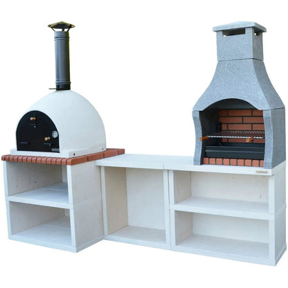 XclusiveDecor Napoli Outdoor Kitchen - BBQ and Wood Fired Pizza Oven - Nuovo Luxury - Wood Fire Pizza Oven