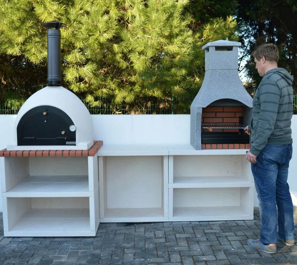 XclusiveDecor Napoli Outdoor Kitchen - BBQ and Wood Fired Pizza Oven - Nuovo Luxury - Wood Fire Pizza Oven