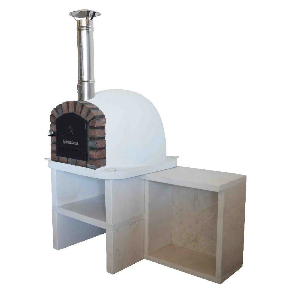 XclusiveDecor Premier Wood Fired Pizza Oven with Stand and Side Table - Nuovo Luxury - Wood Fire Pizza Oven