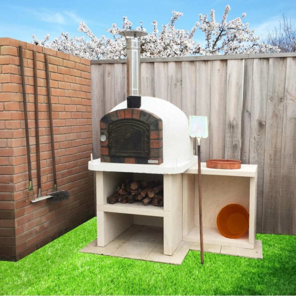 XclusiveDecor Premier Wood Fired Pizza Oven with Stand and Side Table - Nuovo Luxury - Wood Fire Pizza Oven