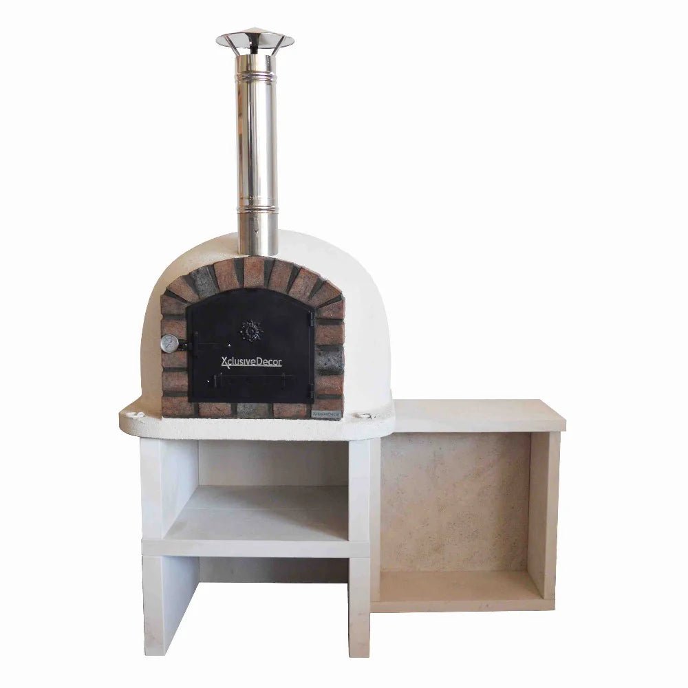 XclusiveDecor Premier Wood Fired Pizza Oven with Stand and Side Table - Nuovo Luxury - Wood Fire Pizza Oven