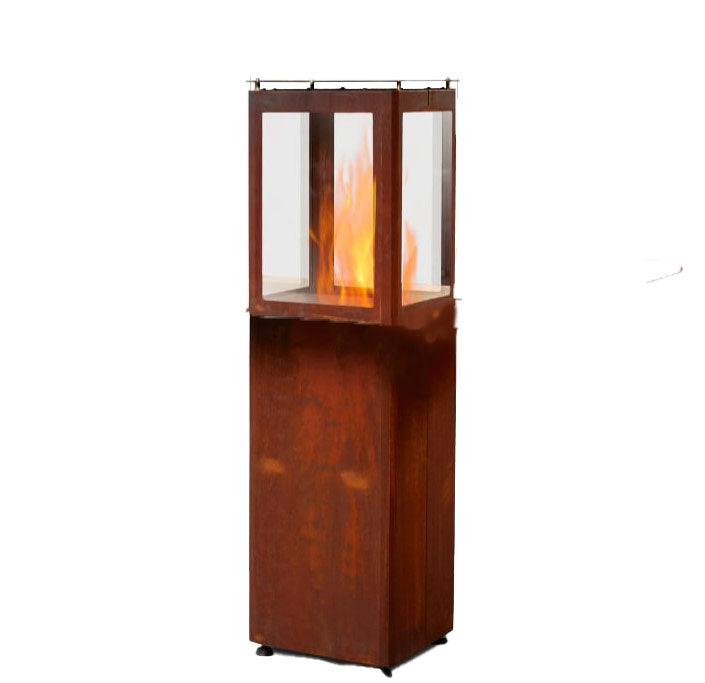 Qube Corten Steel Pellet Patio Heater - Nuovo Luxury