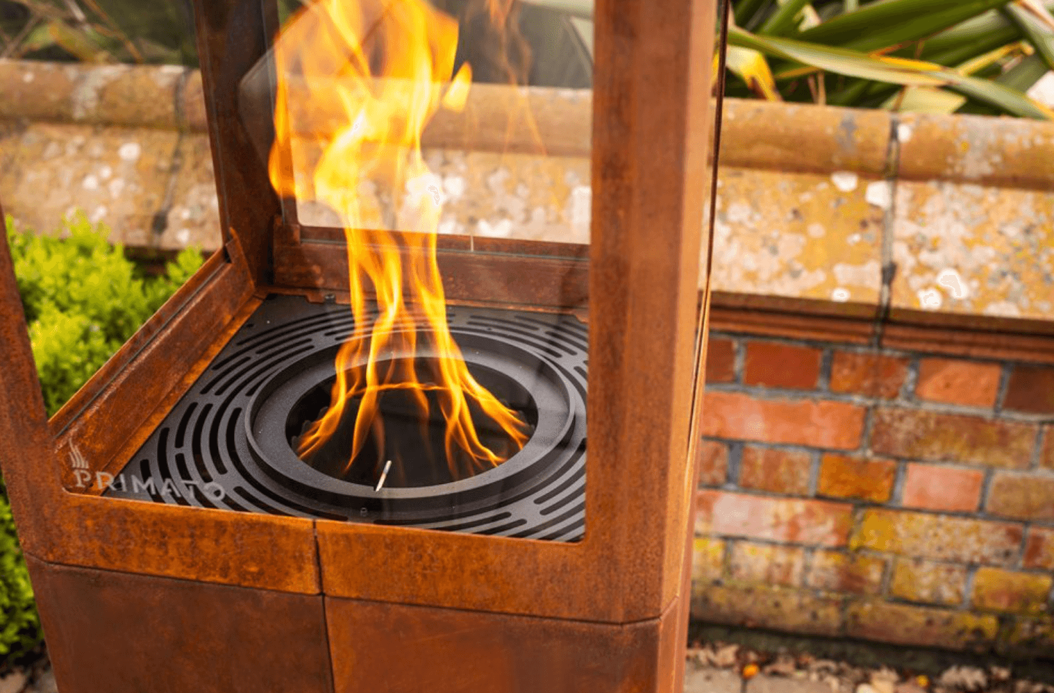 Qube Corten Steel Pellet Patio Heater - Nuovo Luxury