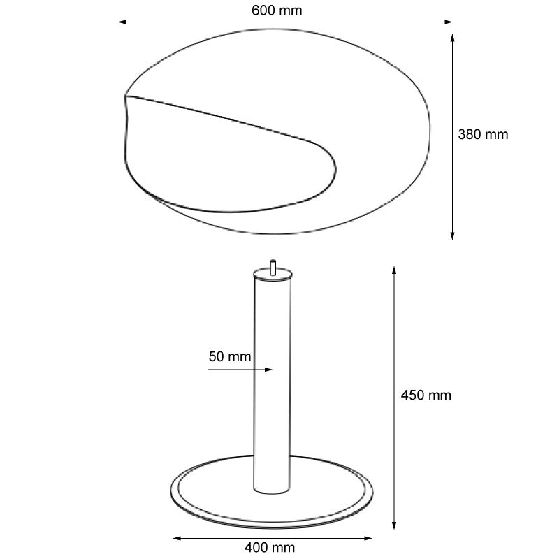 Cocoon Pedestal Smokeless Bioethanol Fire Matte Black with Steel Pedestal