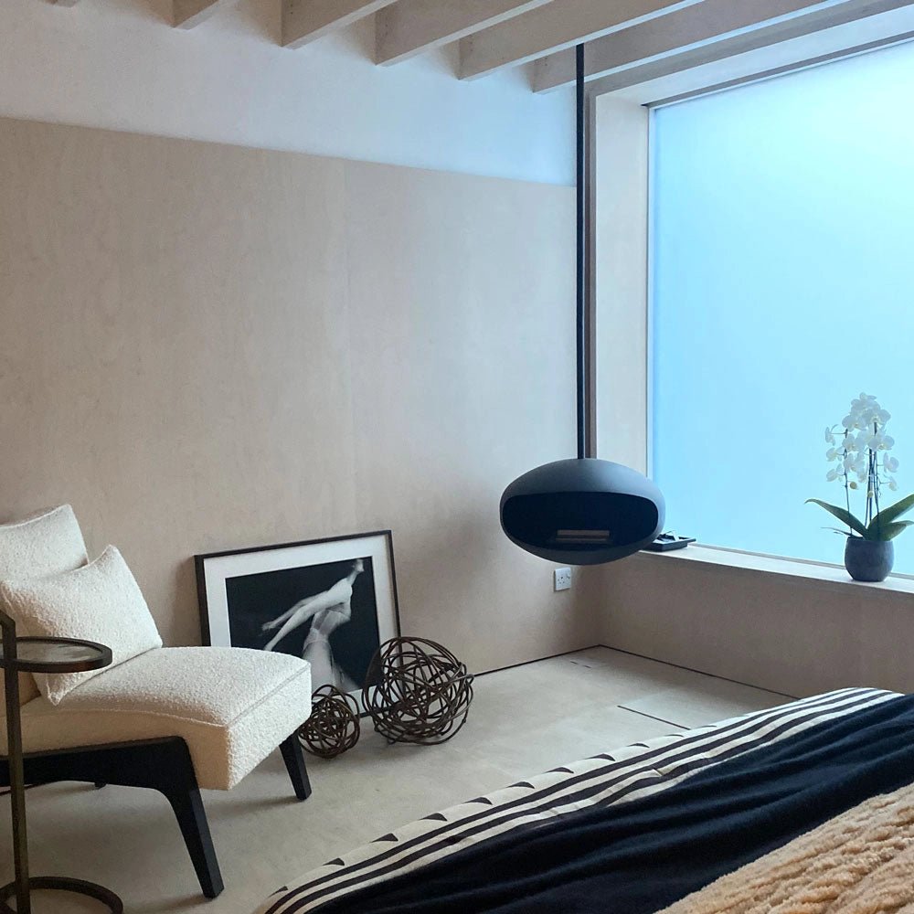 Cocoon Aeris Smokeless Bioethanol Fire Matte Black - Nuovo Luxury - Ceiling - mounted Fireplace