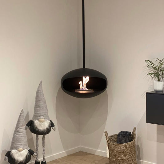 Cocoon Aeris Smokeless Bioethanol Fire Matte Black - Nuovo Luxury - Ceiling - mounted Fireplace
