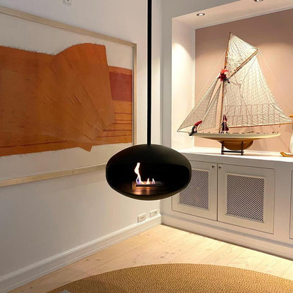 Cocoon Aeris Smokeless Bioethanol Fire Matte Black - Nuovo Luxury - Ceiling - mounted Fireplace
