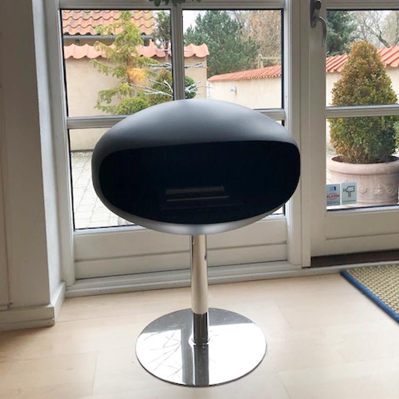 Cocoon Pedestal Smokeless Bioethanol Fire Matte Black with Steel Pedestal - Nuovo Luxury - Cocoon Fireplace