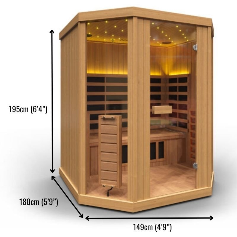 GH Vision T3 3 - Person Low EMF Full Spectrum Infrared Sauna - Nuovo Luxury - Indoor Infrared Sauna