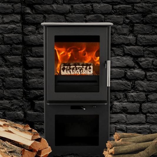 Heta Inspire 40H Integrated Logstore Multifuel Stove - Nuovo Luxury - Multi - Fuel Stove