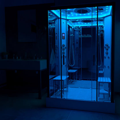 Insignia Platinum Black Framed 2 - Person Steam Shower Cabin 1400 x 900 - Nuovo Luxury - Steam Shower