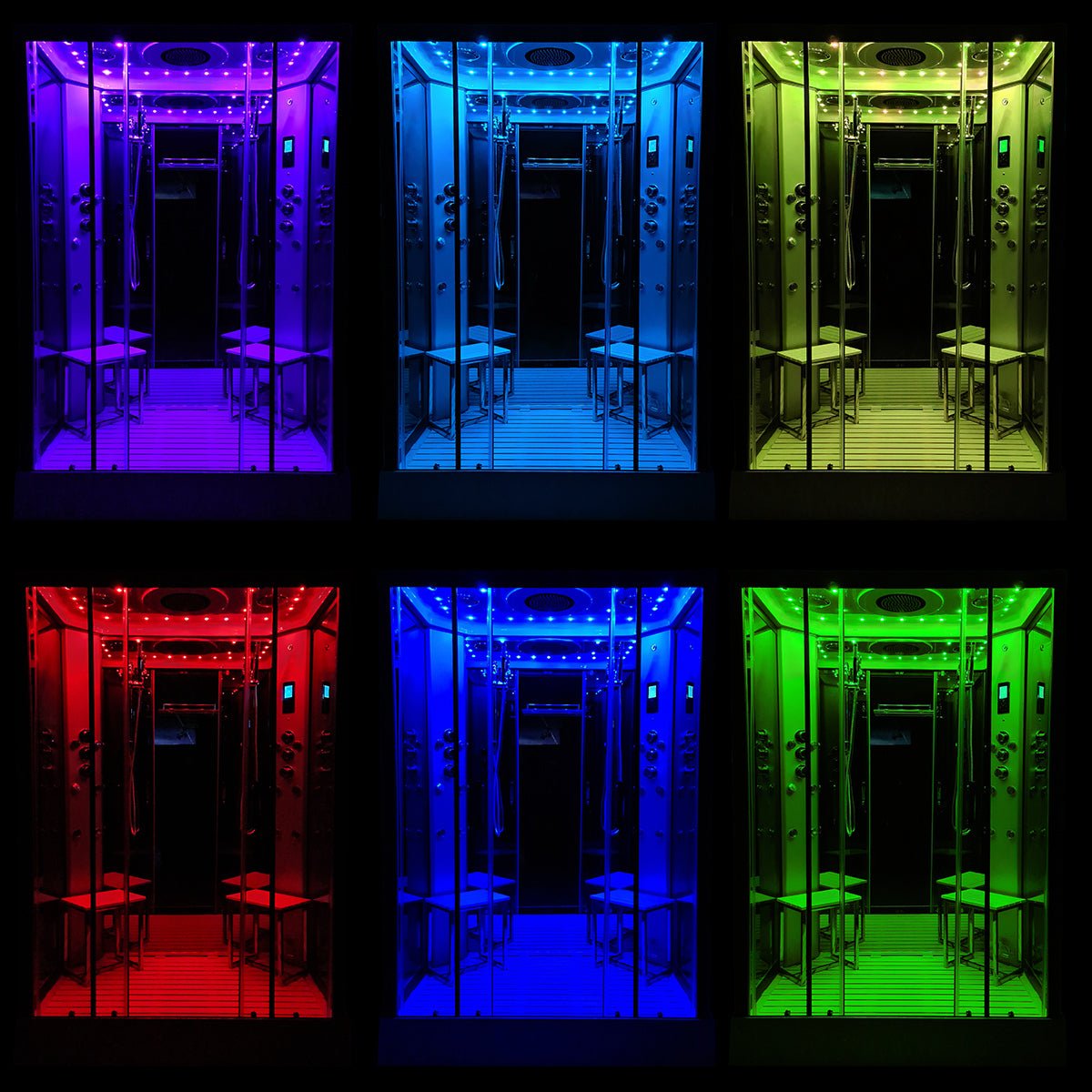 Insignia Platinum Black Framed 2 - Person Steam Shower Cabin 1400 x 900 - Nuovo Luxury - Steam Shower