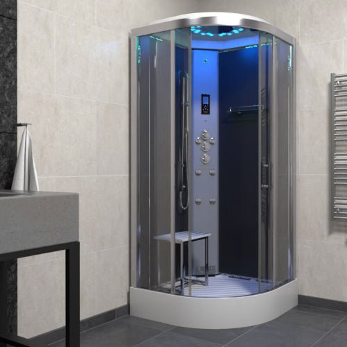 Insignia Platinum Steam Shower 1000x1000mm - Chrome Frame - Nuovo Luxury - Steam Shower Bath