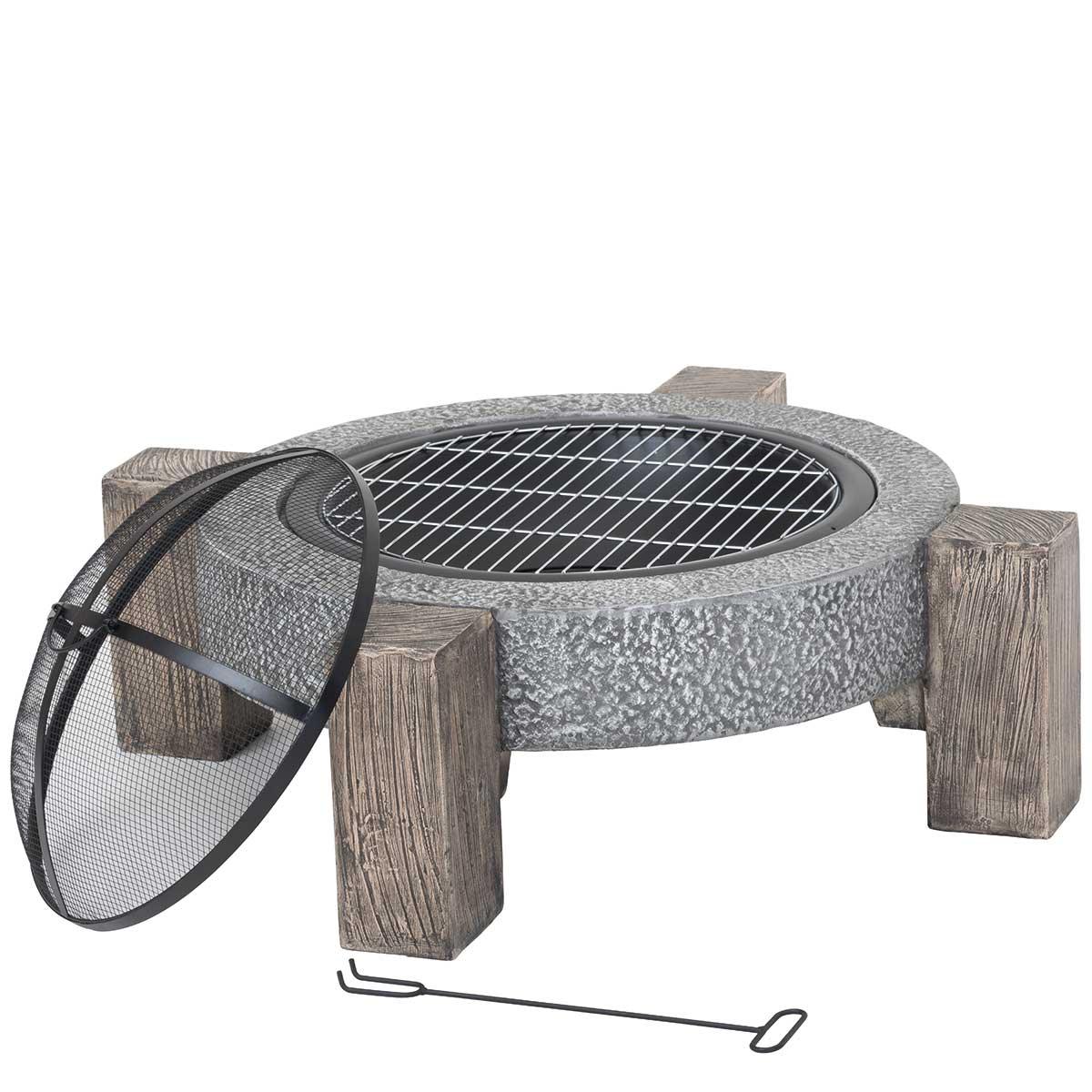 Lifestyle Calida MGO Fire Pit With Removable Grill - Nuovo Luxury - Fire Pit