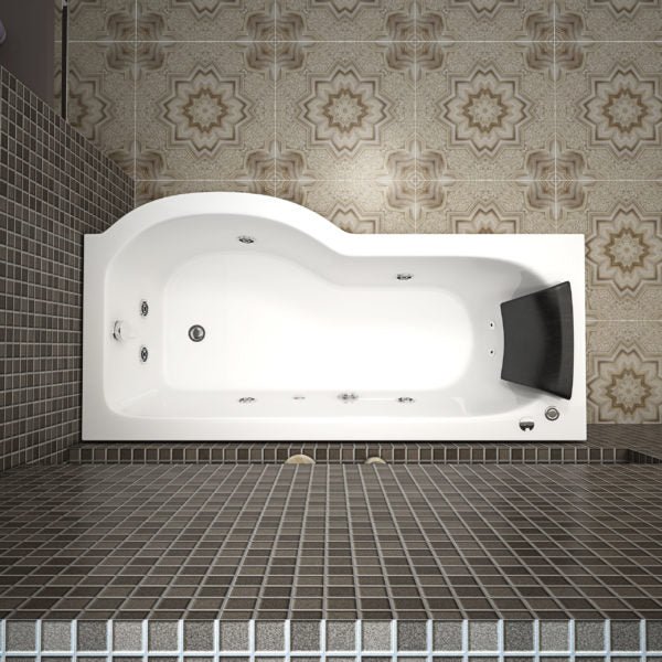 Milan Whirlpool P Shape Bath - Nuovo Luxury - Whirlpool Bathtub