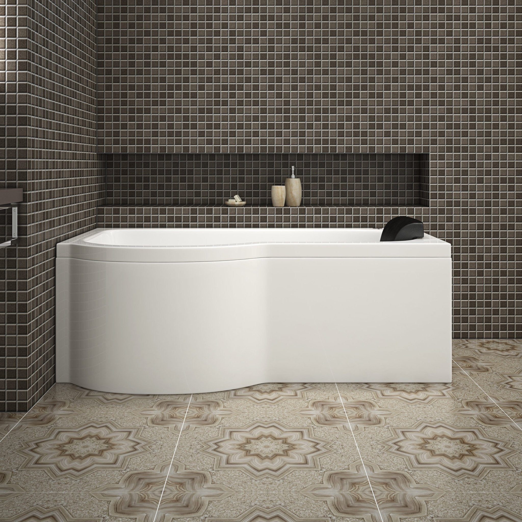 Milan Whirlpool P Shape Bath - Nuovo Luxury - Whirlpool Bathtub