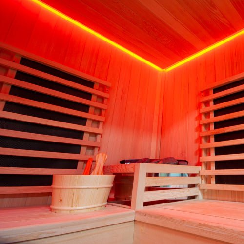 Outdoor Hybrid - Heating 4 Person Infrared & Electric Stove Sauna 2m x 2m - Nuovo Luxury - Outdoor Sauna