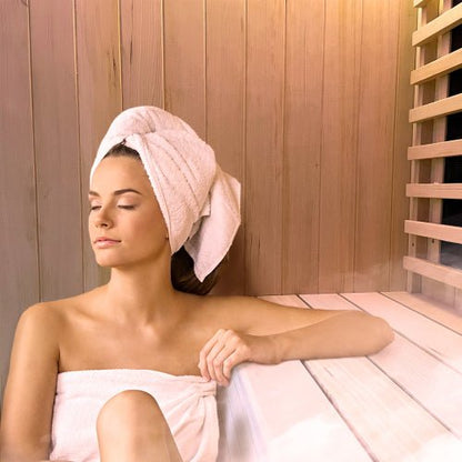 Outdoor Hybrid - Heating 4 Person Infrared & Electric Stove Sauna 2m x 2m - Nuovo Luxury - Outdoor Sauna